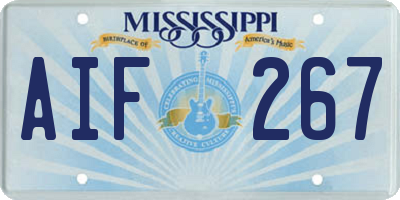 MS license plate AIF267