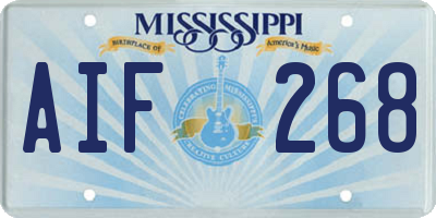 MS license plate AIF268