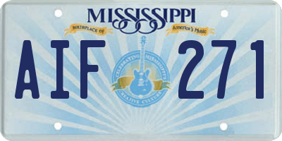 MS license plate AIF271