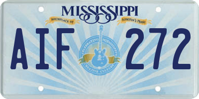 MS license plate AIF272