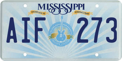 MS license plate AIF273