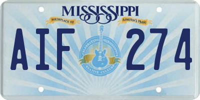 MS license plate AIF274