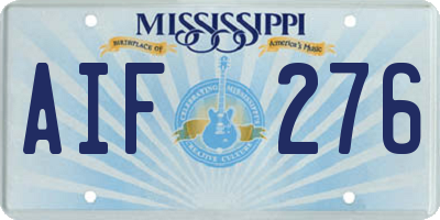 MS license plate AIF276
