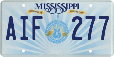 MS license plate AIF277