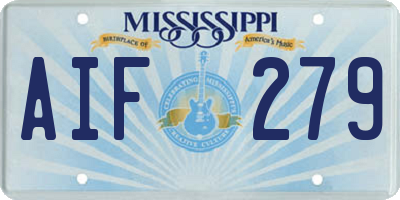 MS license plate AIF279