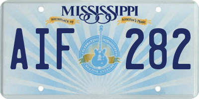 MS license plate AIF282