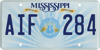 MS license plate AIF284