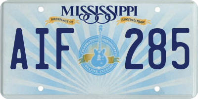 MS license plate AIF285
