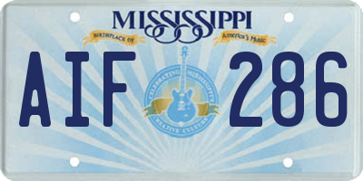 MS license plate AIF286