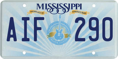 MS license plate AIF290