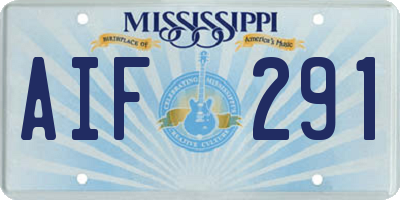MS license plate AIF291