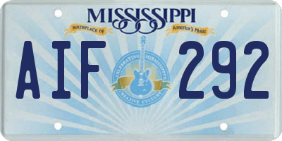 MS license plate AIF292