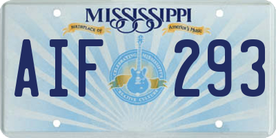 MS license plate AIF293