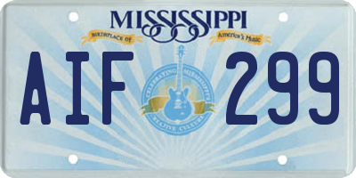 MS license plate AIF299