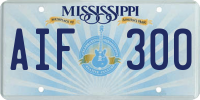 MS license plate AIF300
