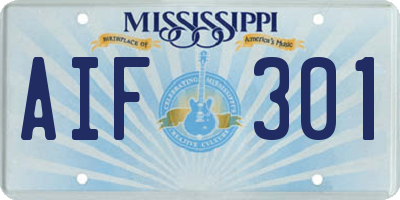 MS license plate AIF301