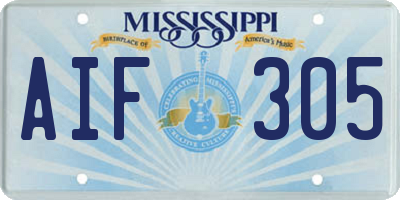 MS license plate AIF305