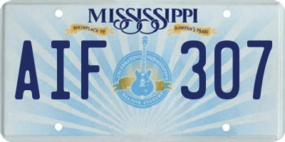 MS license plate AIF307