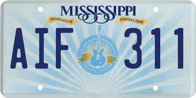 MS license plate AIF311