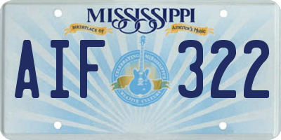 MS license plate AIF322
