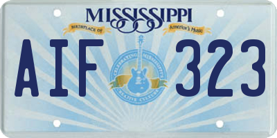 MS license plate AIF323
