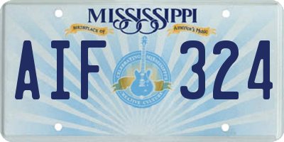 MS license plate AIF324