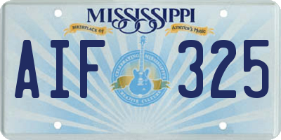 MS license plate AIF325