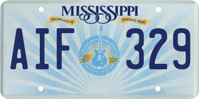 MS license plate AIF329