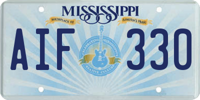 MS license plate AIF330