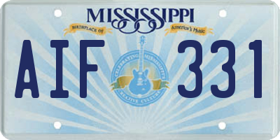 MS license plate AIF331