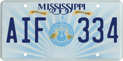 MS license plate AIF334