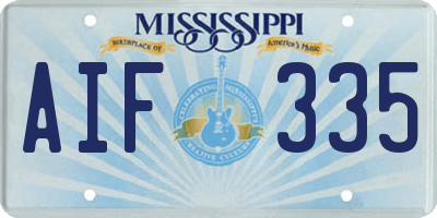 MS license plate AIF335