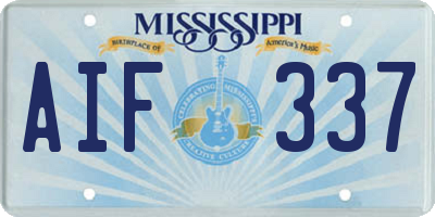MS license plate AIF337