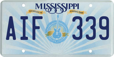 MS license plate AIF339
