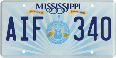 MS license plate AIF340