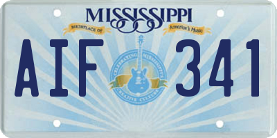 MS license plate AIF341