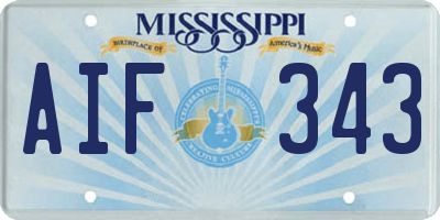 MS license plate AIF343