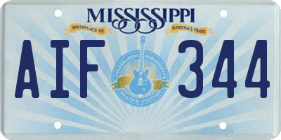 MS license plate AIF344