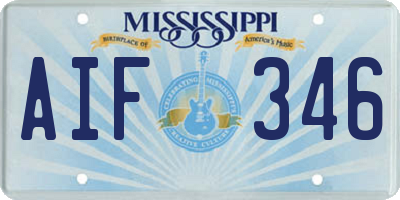 MS license plate AIF346