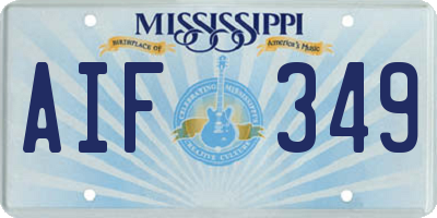 MS license plate AIF349
