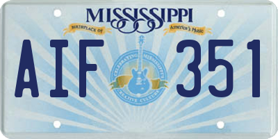 MS license plate AIF351