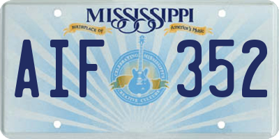 MS license plate AIF352