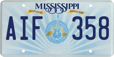 MS license plate AIF358
