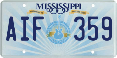 MS license plate AIF359