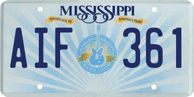 MS license plate AIF361
