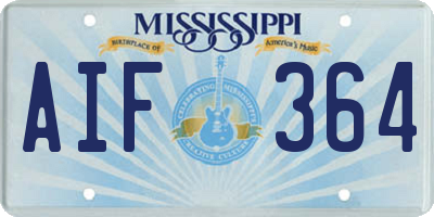 MS license plate AIF364