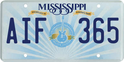 MS license plate AIF365