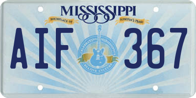 MS license plate AIF367