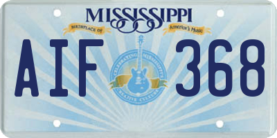 MS license plate AIF368