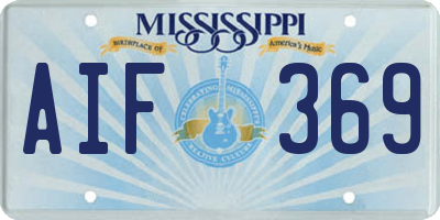 MS license plate AIF369